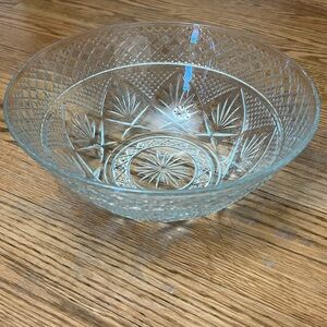 Cut Glass Serving Bowl 10” Vintage Style